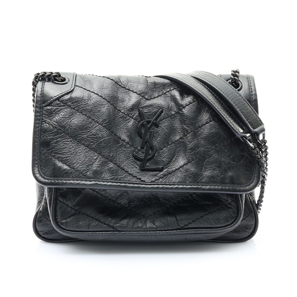 黑色 牛皮 肩背包【SAINT LAURENT 聖羅蘭】 633185