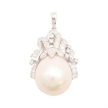 18K白金 珍珠 鑽石 墜飾【JEWELRY 無品牌珠寶】 Pearl 7.6g