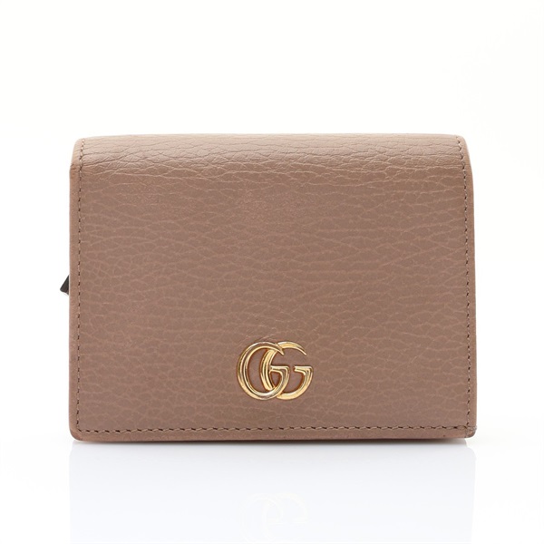 淺褐色牛皮 GG Marmont Bifold 兩折 短夾【GUCCI 古馳】 456126