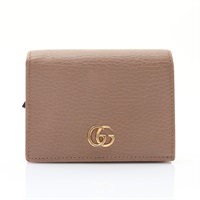 淺褐色牛皮 GG Marmont Bifold 兩折 短夾【GUCCI 古馳】 456126