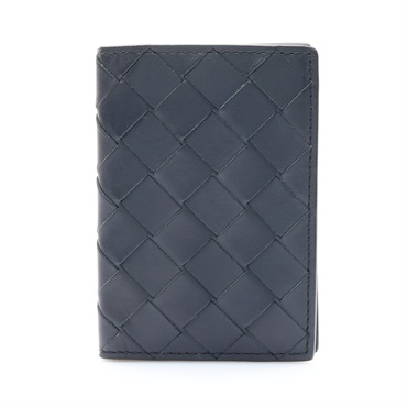 深藍色 編織牛皮 Flap Card Case 卡夾 名片夾【BOTTEGA VENETA 寶緹嘉】