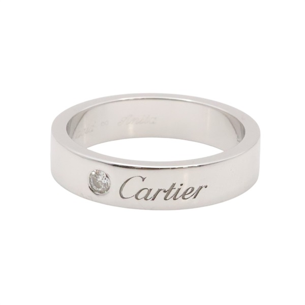 Cartier 卡地亞 C de Cartier 戒指 #48 PT950鉑金 鑽石 B4098200