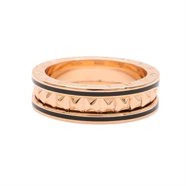B.zero1 Rock 戒指 60 18K玫瑰金 黑陶瓷【BVLGARI 寶格麗】 357988