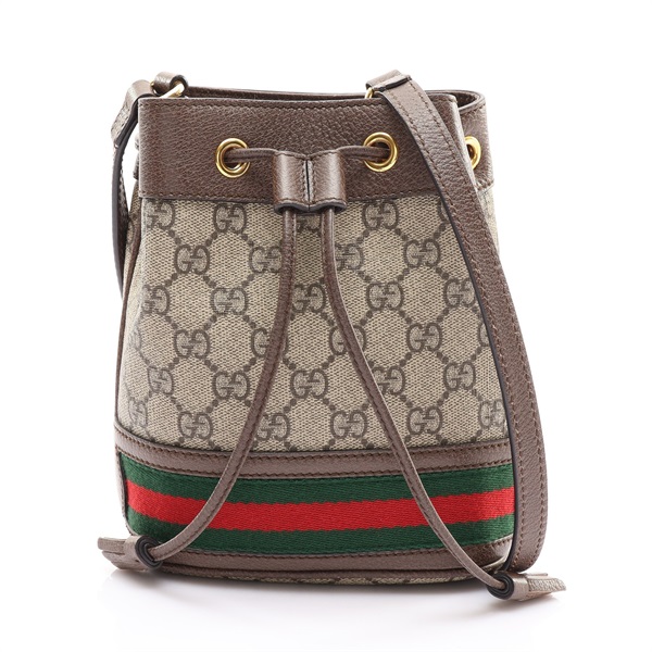 棕色 GG Supreme 帆布 Mini Ophidia 水桶包 肩背包【GUCCI 古馳】 550620