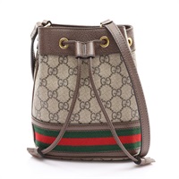 棕色 GG Supreme 帆布 Mini Ophidia 水桶包 肩背包【GUCCI 古馳】 550620