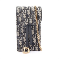 Vertical Saddle Pouch 肩背包 藍色 Oblique 緹花帆布【Dior 迪奧】 S5641CTZQ
