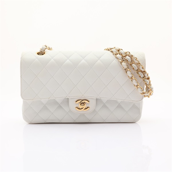 COCO 25 肩背包 白色 荔枝紋牛皮 金釦【CHANEL 香奈兒】 A01112
