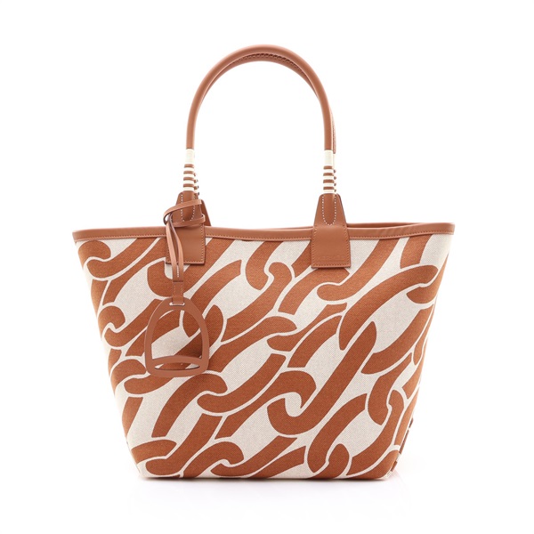 米色 Steeple 28 肩背包 米色 Toile帆布 金棕色 Swift牛皮 B刻【HERMES 愛馬仕】 H084532CKAC