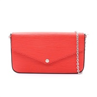 紅色 EPI水波紋 Pochette Felicie 鏈帶肩背包【LOUIS VUITTON LV 路易威登】 M41559