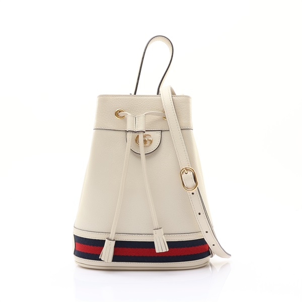 白色 牛皮 Ophidia 水桶包 兩用包【GUCCI 古馳】 610846