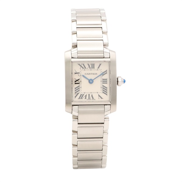 Cartier 卡地亞 Tank Francaise SM 腕錶 銀色錶盤 不鏽鋼 W51008Q3