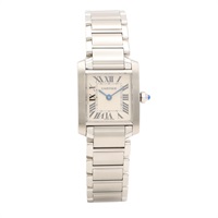 Cartier 卡地亞 Tank Francaise SM 腕錶 銀色錶盤 不鏽鋼 W51008Q3