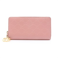 粉色 Guccissima 牛皮 拉鍊長夾【GUCCI 古馳】 409342