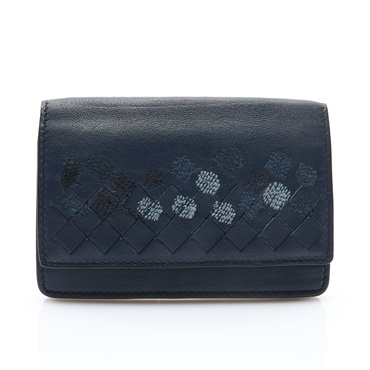 藍色牛皮 Intrecciato Flap 卡夾 名片夾【BOTTEGA VENETA BV 寶緹嘉】