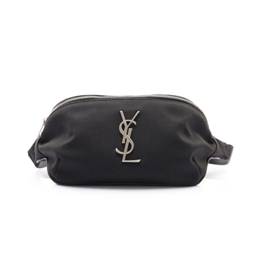 黑色 尼龍 牛皮 Classic Monogram Canvas 腰包【SAINT LAURENT YSL 聖羅蘭】 PLB590076