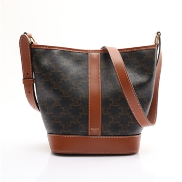 棕色 Triomphe 帆布 水桶包 肩背包 內標斷裂【CELINE 賽琳】 191442CAS.04LU