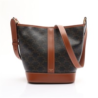 棕色 Triomphe 帆布 水桶包 肩背包 內標斷裂【CELINE 賽琳】 191442CAS.04LU