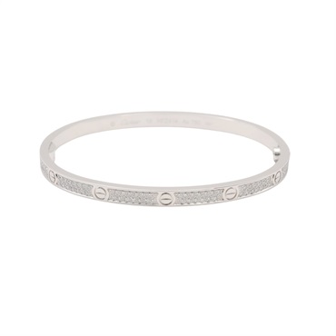 Cartier 卡地亞 Love 手環 18K白金 鑽石 N6726517