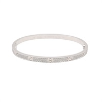 Cartier 卡地亞 Love 手環 18K白金 鑽石 N6726517
