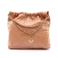 粉膚色 牛皮 22 中型 肩背包 金釦【CHANEL 香奈兒】 AS3261