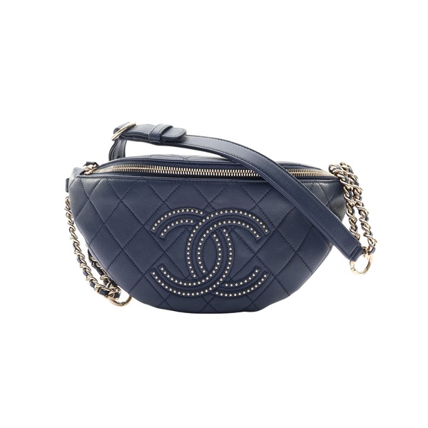 藍色 牛皮 胸包 腰包 肩背包【CHANEL 香奈兒】 AS1581