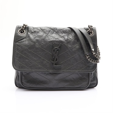 Niki Medium 肩背包 灰色 皮革【SAINT LAURENT YSL 聖羅蘭】 633158