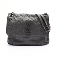 Niki Medium 肩背包 灰色 皮革【SAINT LAURENT YSL 聖羅蘭】 633158