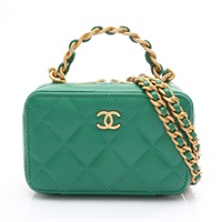 綠色 羊皮 Mini Vanity 兩用包 金釦【CHANEL 香奈兒】