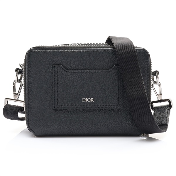 黑色 牛皮 Double Zip Camera 肩背包【Dior 迪奧】