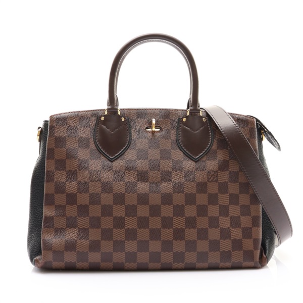 棕/黑色 棋盤格帆布 牛皮 Normandy 兩用包【LOUIS VUITTON LV 路易威登】 N41487