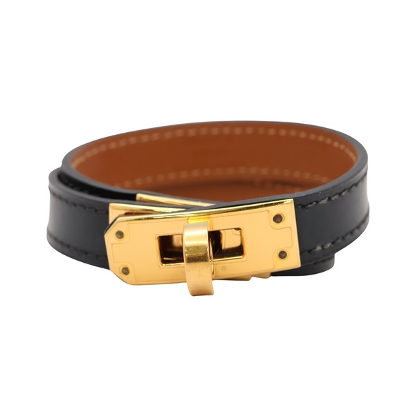 黑色 Box牛皮 Kelly Double Tour 手環 Z刻 金釦【HERMES 愛馬仕】 H068438CC89