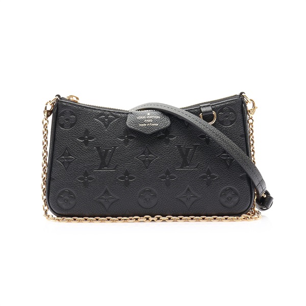 黑色 原花 牛皮 壓紋 Easy Pouch On Strap 肩背包【LOUIS VUITTON LV 路易威登】 M80349