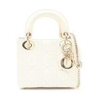 白色 羊皮 Lady Dior Mini 兩用包【Dior 迪奧】 M0505ONGE