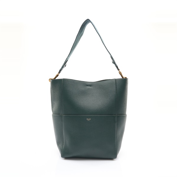 綠色 牛皮 Sangle bucket 肩背包【CELINE 賽琳】 176593AH4