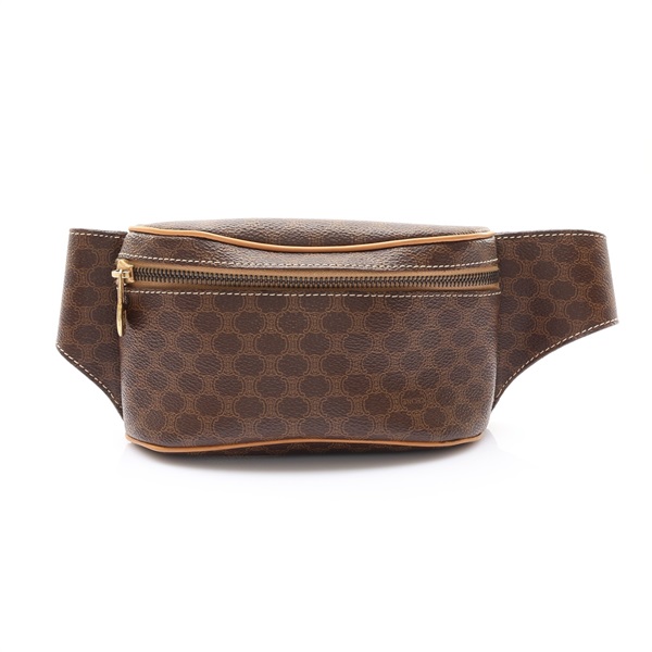 棕色 PVC塗層帆布 Vintage Macadam 腰包 典藏款【CELINE 賽琳】