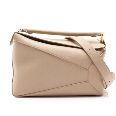 LOEWE 羅威 Medium Puzzle Edge 肩背包 米色 牛皮 A510P49X26 A510P49X26