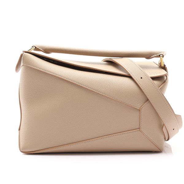Medium Puzzle Edge 肩背包 米色 牛皮【LOEWE 羅威】 A510P49X26
