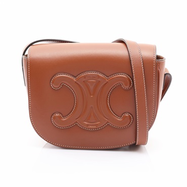 棕色 牛皮 Cuir Triomphe Folco 肩背包【CELINE 賽琳】 198263DU3