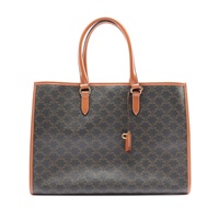 CELINE 賽琳 Horizontal Cabas肩背包 棕色 TRIOMPHE帆布 牛皮 (無鎖頭) 197912BZJ.04LU