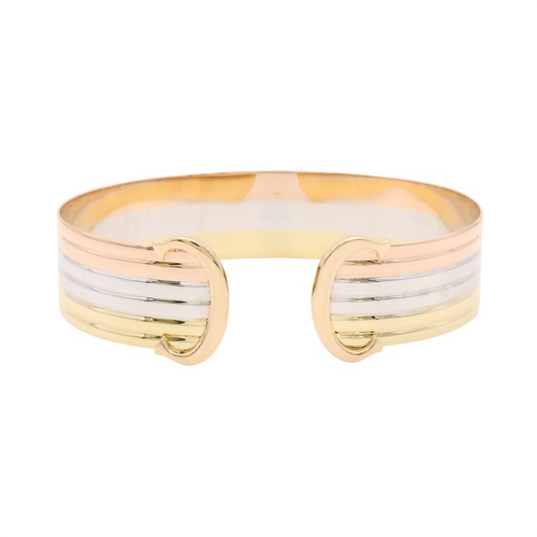 Cartier 卡地亞 Double C 2C 手環 18K 三色三金