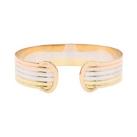 Cartier 卡地亞 Double C 2C 手環 18K 三色三金