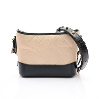 米/黑色 牛皮 Gabrielle Hobo small 肩背包 無卡 金釦【CHANEL 香奈兒】 A91810