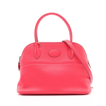 HERMES 愛馬仕 Bolide 27 Swift牛皮 柏莉包 墨西哥粉色 C刻 兩用包