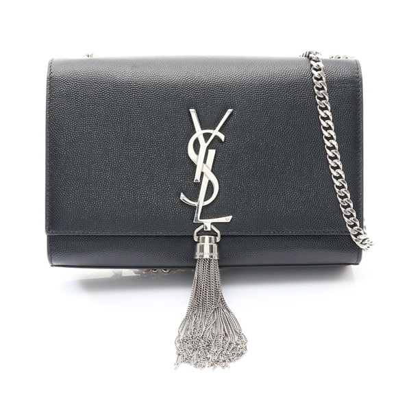黑色 粒面牛皮 KATE SMALL 流蘇 肩背包【SAINT LAURENT YSL 聖羅蘭】 474366