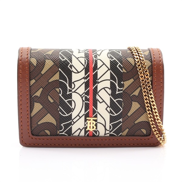 BURBERRY 巴寶莉 Jessie TB Monogram 卡包 棕色 E-Canvas帆布 牛皮 8020402