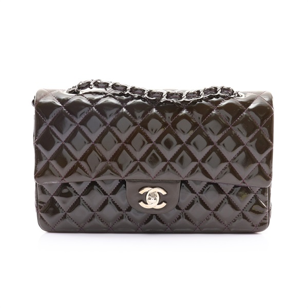 CHANEL 香奈兒 COCO 25 肩背包 綠色 漆皮皮革 銀釦 (無卡/變色) A01112