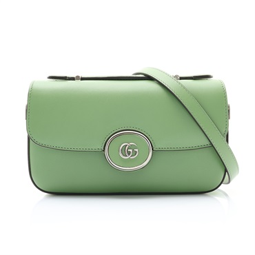 GUCCI 古馳 Petite GG mini 肩背包 綠色 牛皮 739722
