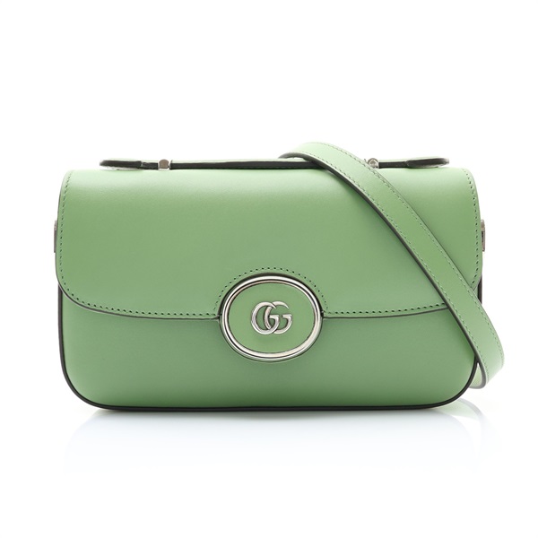 GUCCI 古馳 Petite GG mini 肩背包 綠色 牛皮 739722