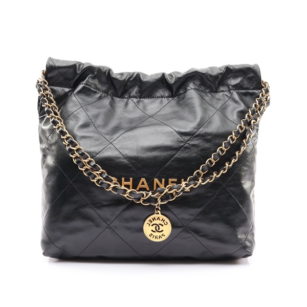 CHANEL 香奈兒 22 SMALL 肩背包 黑色 菱格紋牛皮 AS3260