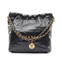 CHANEL 香奈兒 22 SMALL 肩背包 黑色 菱格紋牛皮 AS3260